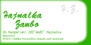 hajnalka zambo business card